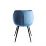Gallery Collection Dali - Petrol Blue Velvet Fabric Chair with Black Legs (Pair)