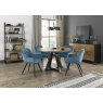 Gallery Collection Dali - Petrol Blue Velvet Fabric Chair with Black Legs (Pair)