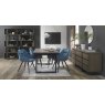 Gallery Collection Dali - Petrol Blue Velvet Fabric Chair with Black Legs (Pair)