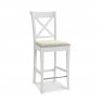 Premier Collection Hampstead Two Tone X Back Bar Stool - Sand Colour Fabric (Single)