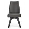 Premier Collection Brunel Gunmetal Upholstered Swivel Chair - Grey Bonded Leather (Single)