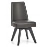 Premier Collection Brunel Gunmetal Upholstered Swivel Chair - Grey Bonded Leather (Single)