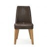 Premier Collection Cadell Rustic Oak Uph Chair - Espresso Faux Leather (Single)