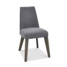 Premier Collection Cadell Aged Oak Upholstered Chair - Slate Blue (Single)