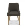 Premier Collection Ella Light Oak Scoop Back Chair - Black Gold Fabric  (Pair)