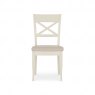 Premier Collection Montreux Antique White X Back Chair - Ivory Bonded Leather (Single)