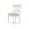Premier Collection Montreux Antique White X Back Chair - Ivory Bonded Leather (Single)