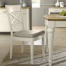 Premier Collection Montreux Antique White X Back Chair - Ivory Bonded Leather (Single)