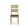 Premier Collection Provence Oak Slatted Chair - Brown Faux Leather (Single)