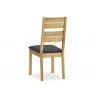 Premier Collection Provence Oak Slatted Chair - Brown Faux Leather (Single)