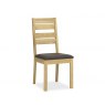 Premier Collection Provence Oak Slatted Chair - Brown Faux Leather (Single)