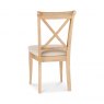 Signature Collection Chantilly Oak X Back Chair- Ivory Bonded Leather (Single)