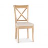 Signature Collection Chantilly Oak X Back Chair- Ivory Bonded Leather (Single)