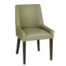Premier Collection Ella Walnut Scoop Back Chair - Olive Grey Bonded Leather (Single)