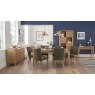 Signature Collection High Park Knotty Oak Set - 6-8 Table & 6 Upholstered Chairs
