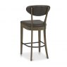 Bentley Designs Ellipse Fumed Oak Upholstered Barstool- Old West Vintage Bonded Leather- back angle shot