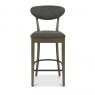 Bentley Designs Ellipse Fumed Oak Upholstered Barstool- Dark Grey Fabric- front on