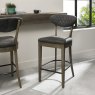 Bentley Designs Ellipse Fumed Oak Upholstered Bar Stool- Dark Grey Fabric- feature shot