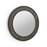 Bentley Designs Ellipse Fumed Oak Circular Wall Mirror- front angle shot