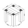 Bentley Designs Logan Fumed Oak Lamp Table- line drawing