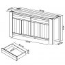 Bentley Designs Logan Fumed Oak Wide Sideboard- line drawing