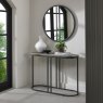 Bentley Designs Monroe Silver Grey Circular Wall Mirror- feature with console