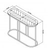Bentley Designs Monroe Silver Grey Console Table- line drawing