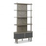 Bentley Designs Monroe Silver Grey Open Display Unit- front angle