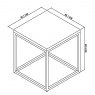 Bentley Designs Renzo Zinc & Dark Grey Side Table - line drawing