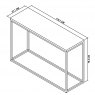 Bentley Designs Renzo Zinc & Dark Grey Console Table - line drawing