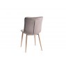 Gallery Collection Eriksen - Grey Velvet Fabric Chair with Oak Effect Legs (Pair)