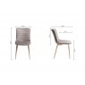 Gallery Collection Eriksen - Grey Velvet Fabric Chairs with Oak Effect Legs (Pair)