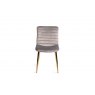 Gallery Collection Rothko - Grey Velvet Fabric Chairs with Gold Legs (Pair)