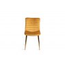 Gallery Collection Rothko - Mustard Velvet Fabric Chairs with Gold Legs (Pair)