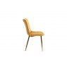 Gallery Collection Rothko - Mustard Velvet Fabric Chairs with Gold Legs (Pair)