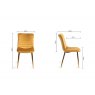 Gallery Collection Rothko - Mustard Velvet Fabric Chair with Gold Legs (Pair)