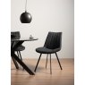 Gallery Collection Fontana - Dark Grey Faux Suede Fabric Chairs with Black Legs (Pair)