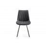 Gallery Collection Fontana - Dark Grey Faux Suede Fabric Chairs with Grey Legs (Pair)