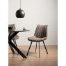 Gallery Collection Fontana - Tan Faux Suede Fabric Chair with Black Legs (Pair)