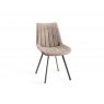 Gallery Collection Fontana - Tan Faux Suede Fabric Chair with Black Legs (Pair)