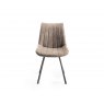 Gallery Collection Fontana - Tan Faux Suede Fabric Chair with Black Legs (Pair)