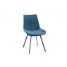 Gallery Collection Fontana - Blue Velvet Fabric Chairs with Black Legs (Pair)