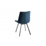 Gallery Collection Fontana - Blue Velvet Fabric Chairs with Black Legs (Pair)