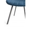 Gallery Collection Fontana - Blue Velvet Fabric Chairs with Black Legs (Pair)