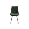 Gallery Collection Fontana - Green Velvet Fabric Chair with Black Legs (Pair)