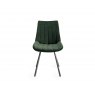 Gallery Collection Fontana - Green Velvet Fabric Chairs with Black Legs (Pair)