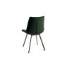 Gallery Collection Fontana - Green Velvet Fabric Chair with Black Legs (Pair)
