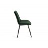 Gallery Collection Fontana - Green Velvet Fabric Chairs with Black Legs (Pair)