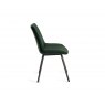 Gallery Collection Fontana - Green Velvet Fabric Chair with Black Legs (Pair)