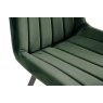 Gallery Collection Fontana - Green Velvet Fabric Chair with Black Legs (Pair)